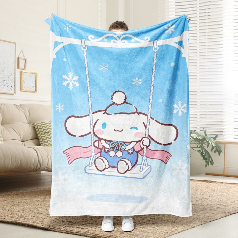 Christmas Throw Blanket - Sanrio Blanket Cinnamoroll Winter Swing Plush