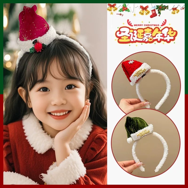 Christmas Headband Plush Santa - Santa Hat Plush ulasan dan harga
