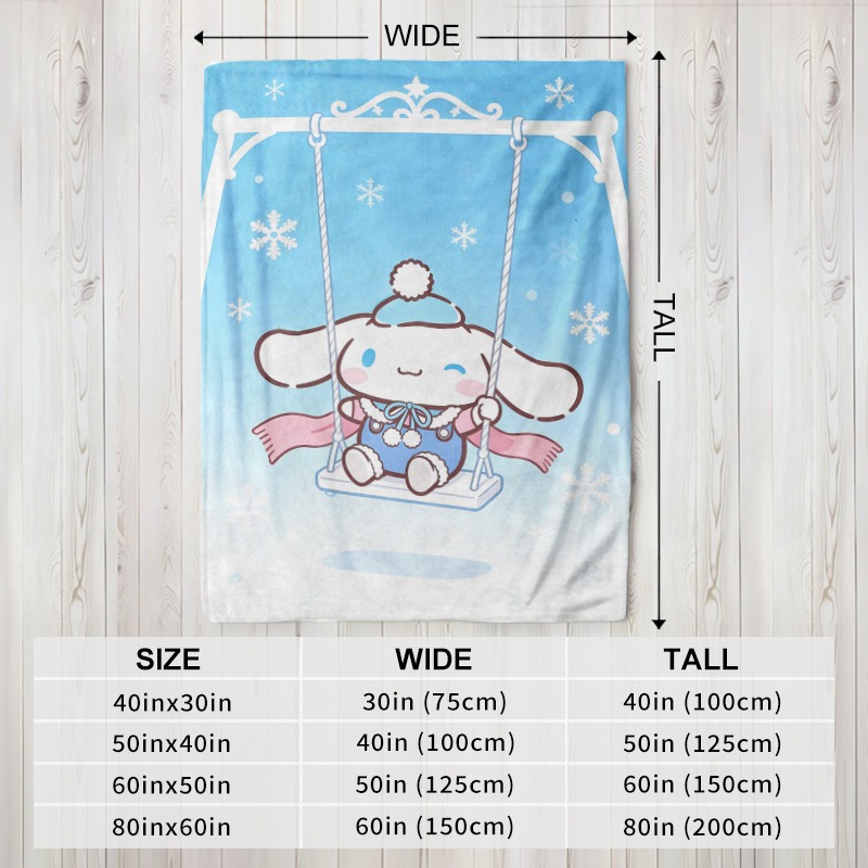 Sanrio Blanket Cinnamoroll Win - Christmas Throw Blanket ulasan dan harga