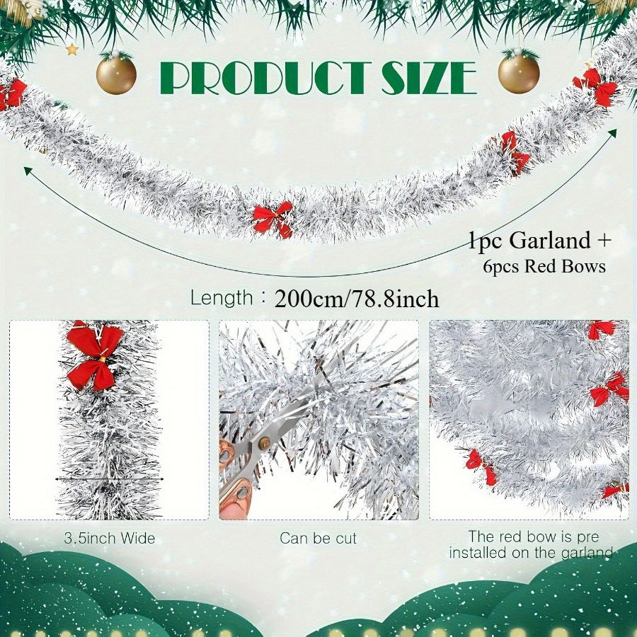 Christmas Tinsel Garland with  - Tinsel Garland Decoration ulasan dan harga