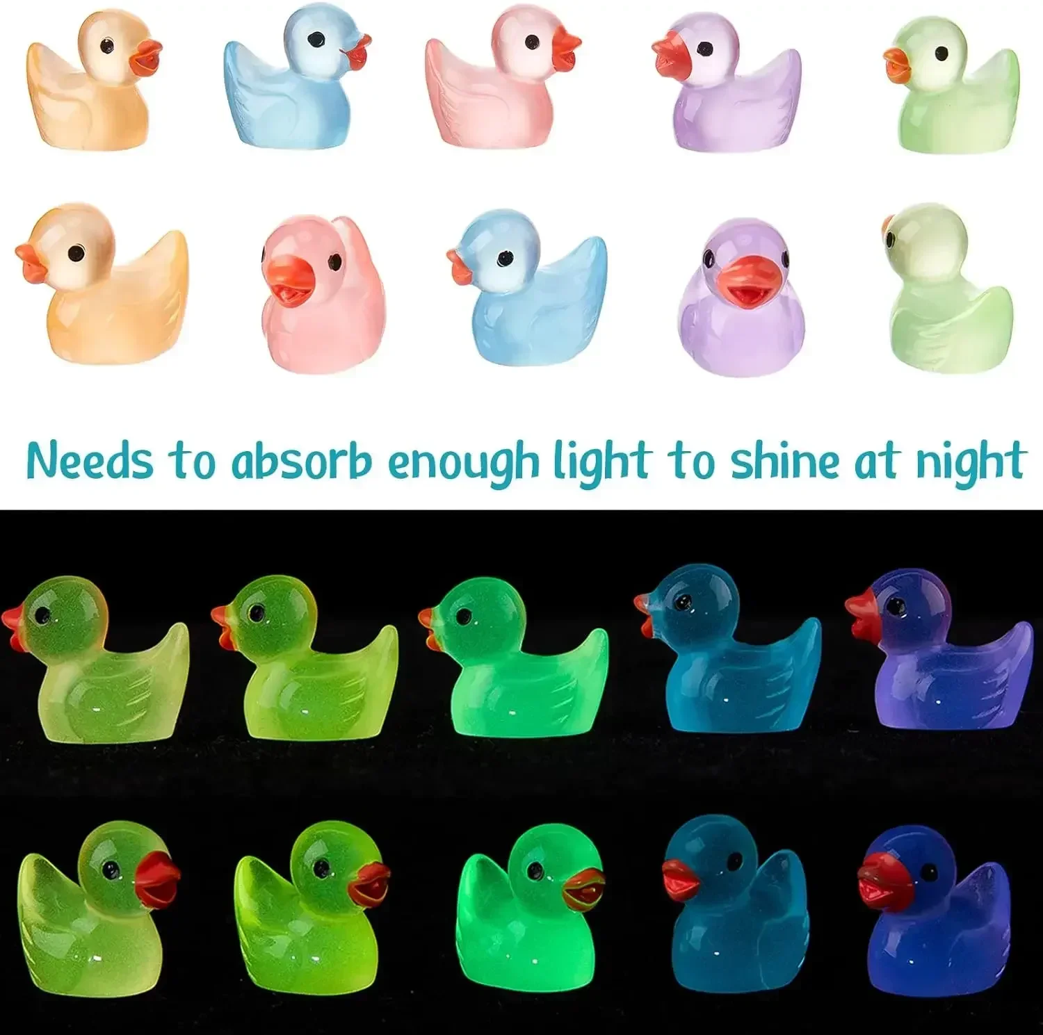 500-50pcs Luminous Mini Ducks  - Nutcracker Figurine ulasan dan harga