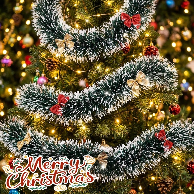 20/2m Christmas Tinsel Garland - Tinsel Garland Decoration ulasan dan harga