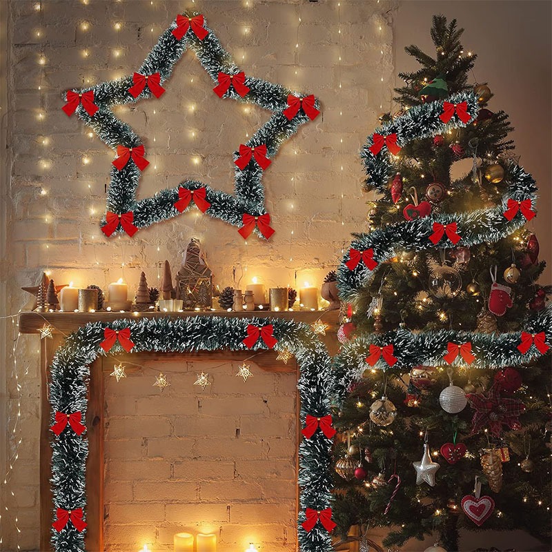 2M Christmas Cane Ribbons Garl - Tinsel Garland Decoration ulasan dan harga
