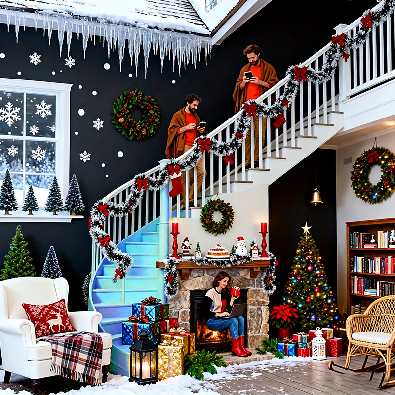 Artificial Christmas Garland X - Tinsel Garland Decoration ulasan dan harga