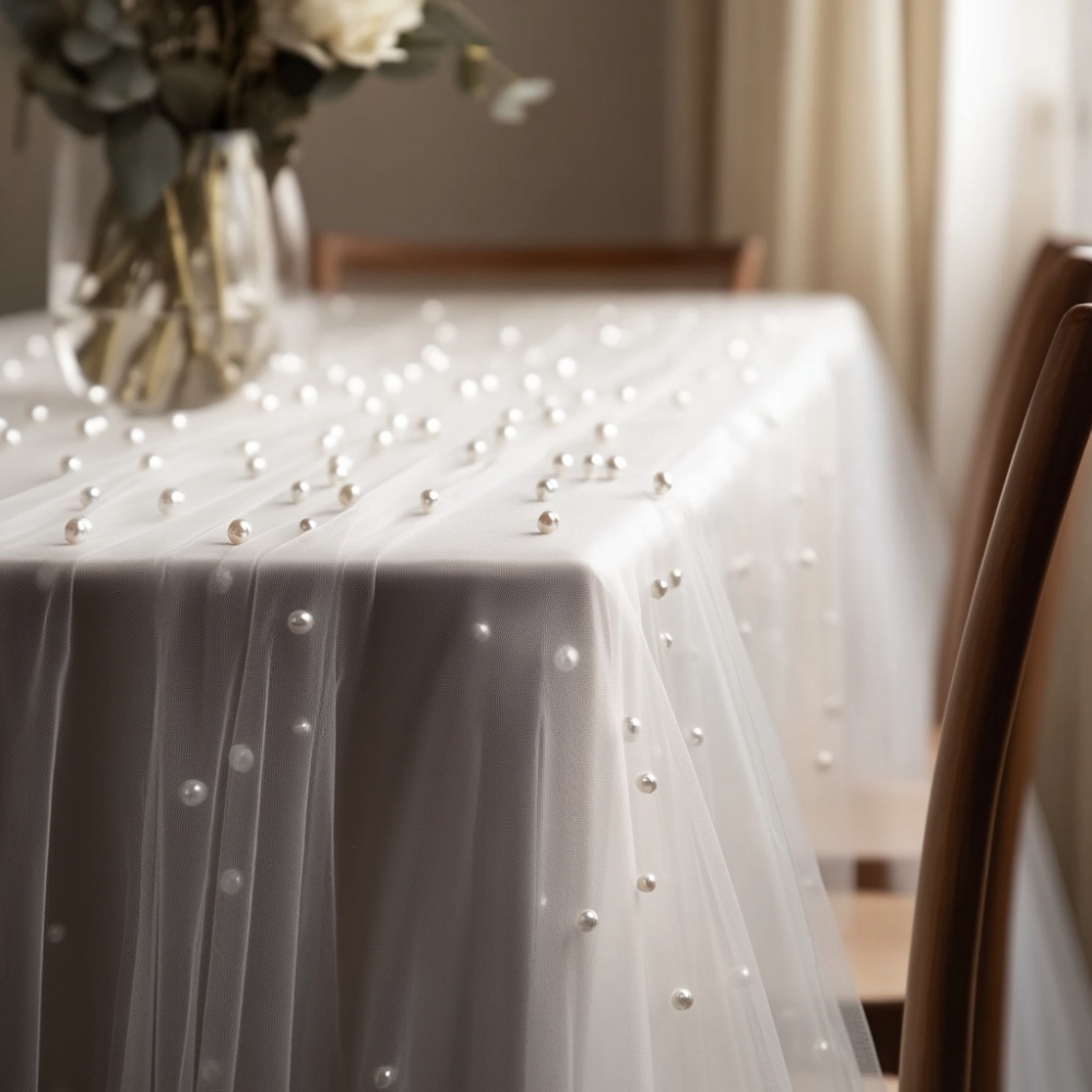 Pearl Chiffon Table Runner 80x - Christmas Table Runner ulasan dan harga
